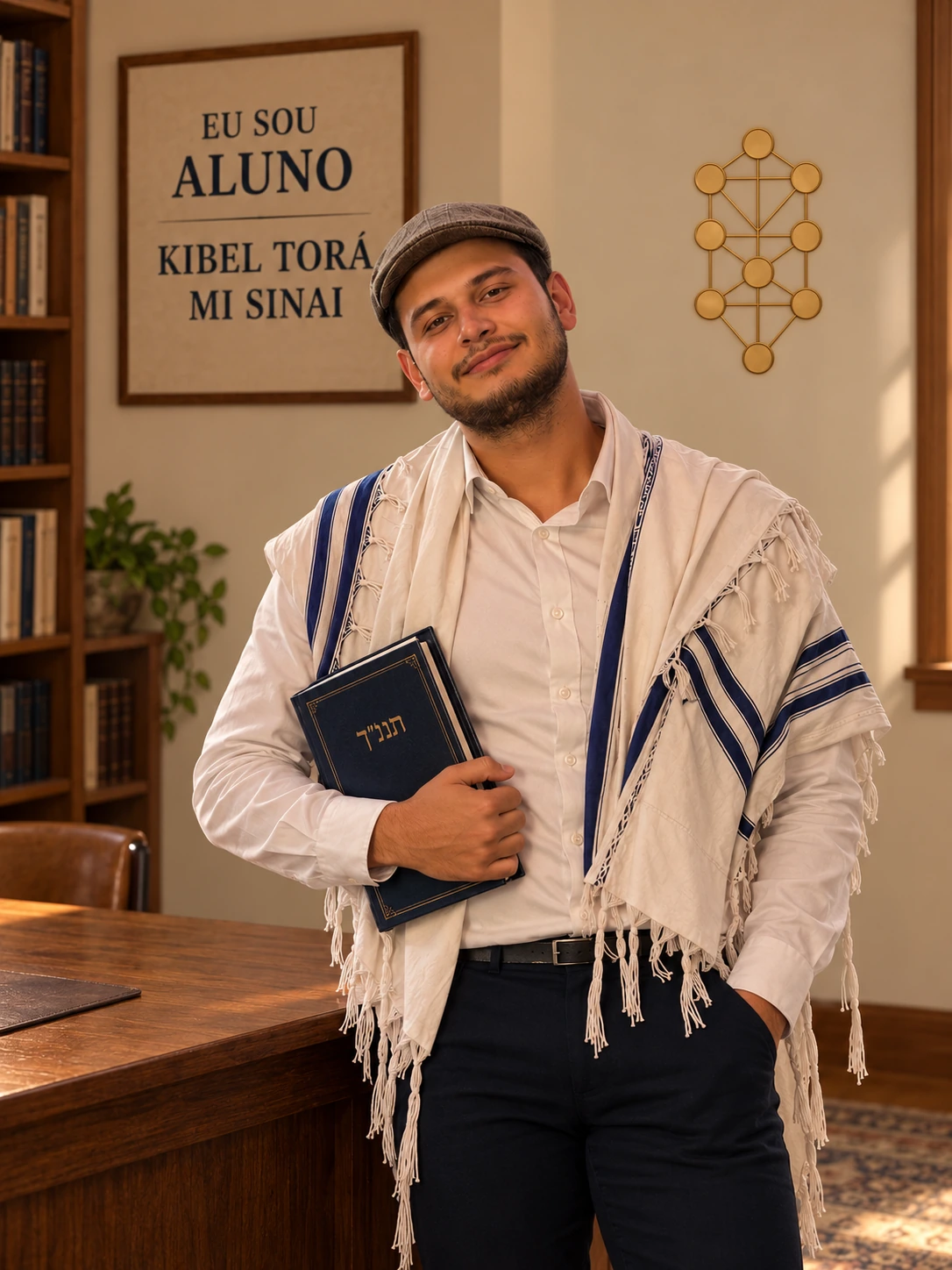 Arte de apresentação de Aluno da Kibel Torá Mi Sinai, da escola Kibel Torá Mi Sinai