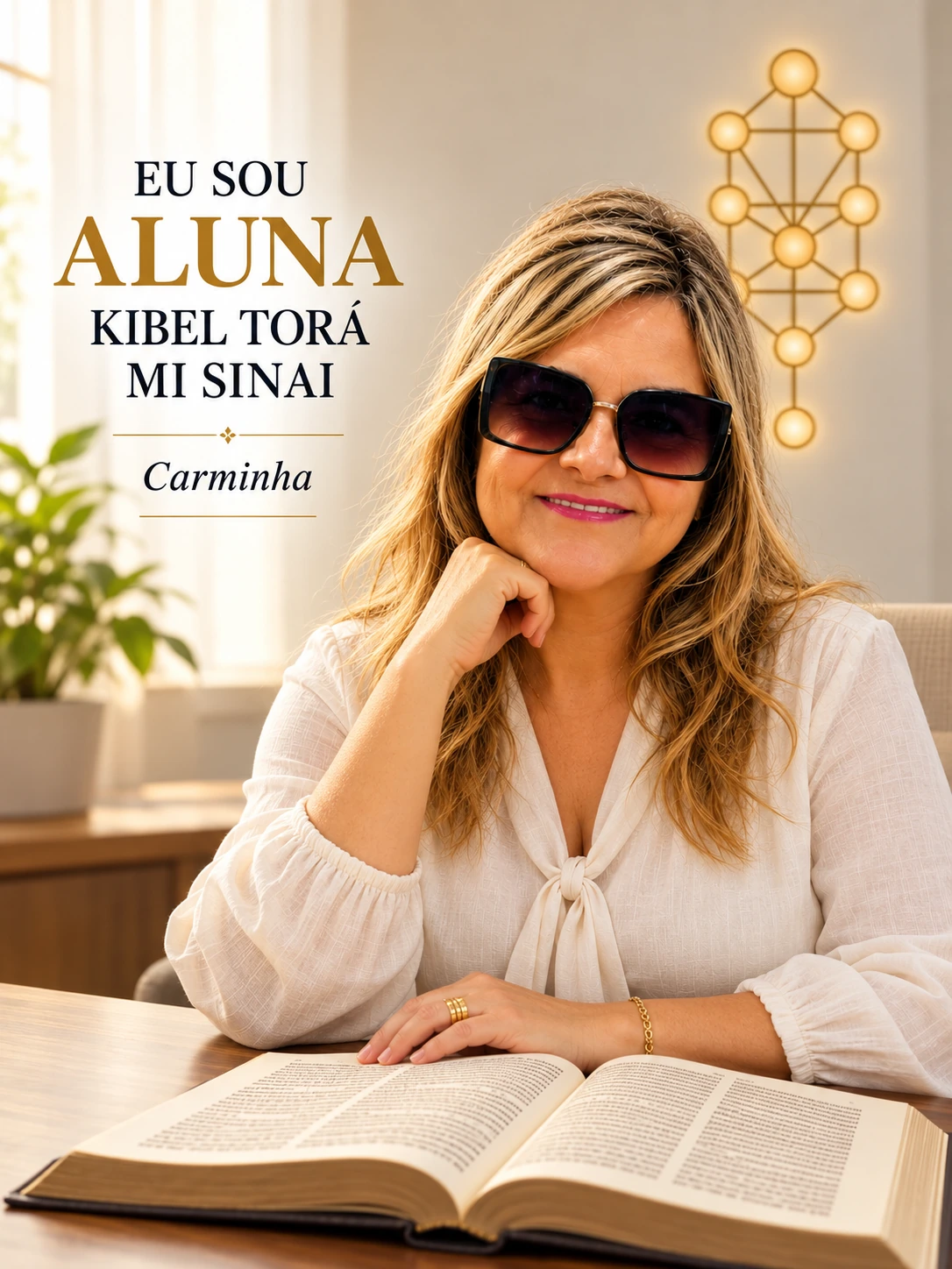 Arte de apresentação de Carminha, da escola Kibel Torá Mi Sinai
