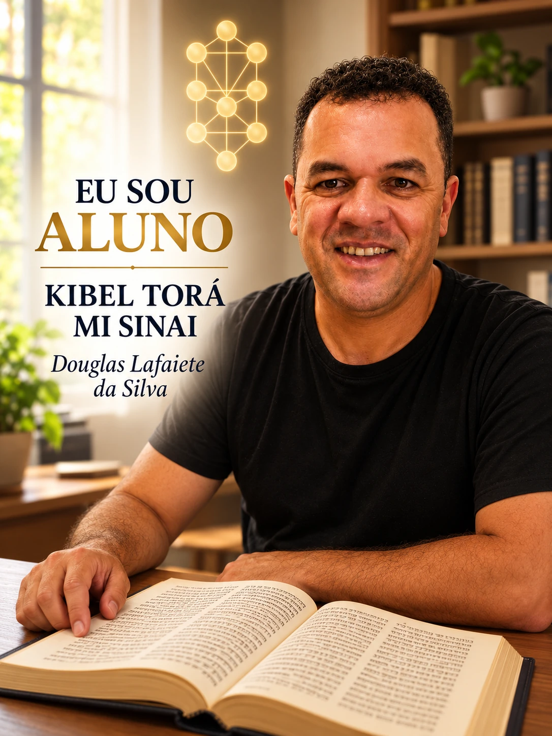 Arte de apresentação de Douglas Lafaiete da Silva, da escola Kibel Torá Mi Sinai