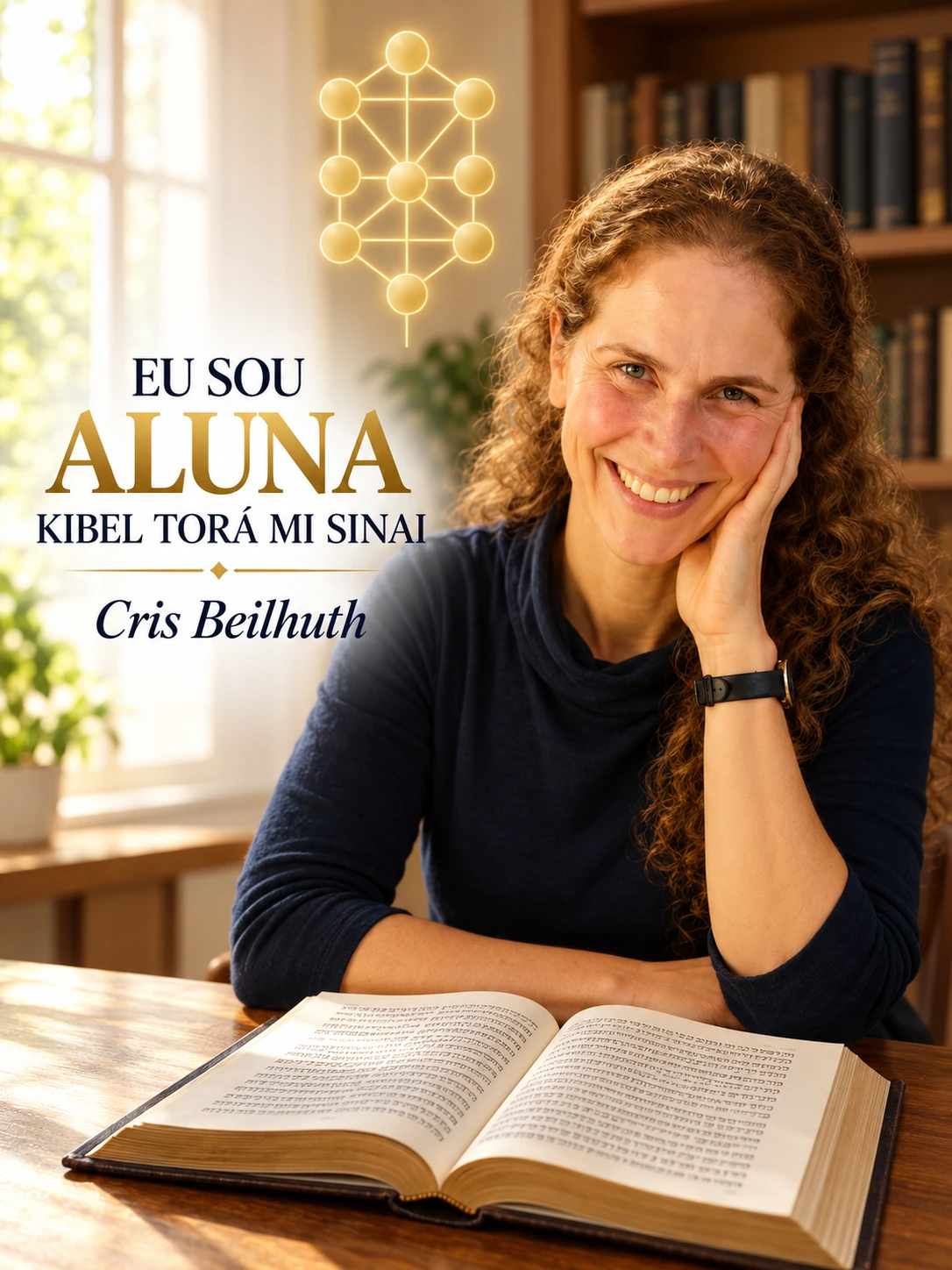 Arte de apresentação de Cris Beilhuth, da escola Kibel Torá Mi Sinai